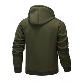 Men'S Fleece Lined Hooded Anorak | Thermal Winter Jacket, New Warm Windbreaker, Four-Season Cold Weather Coat, Regular Fit, Fabric