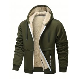 Men'S Fleece Lined Hooded Anorak | Thermal Winter Jacket, New Warm Windbreaker, Four-Season Cold Weather Coat, Regular Fit, Fabric